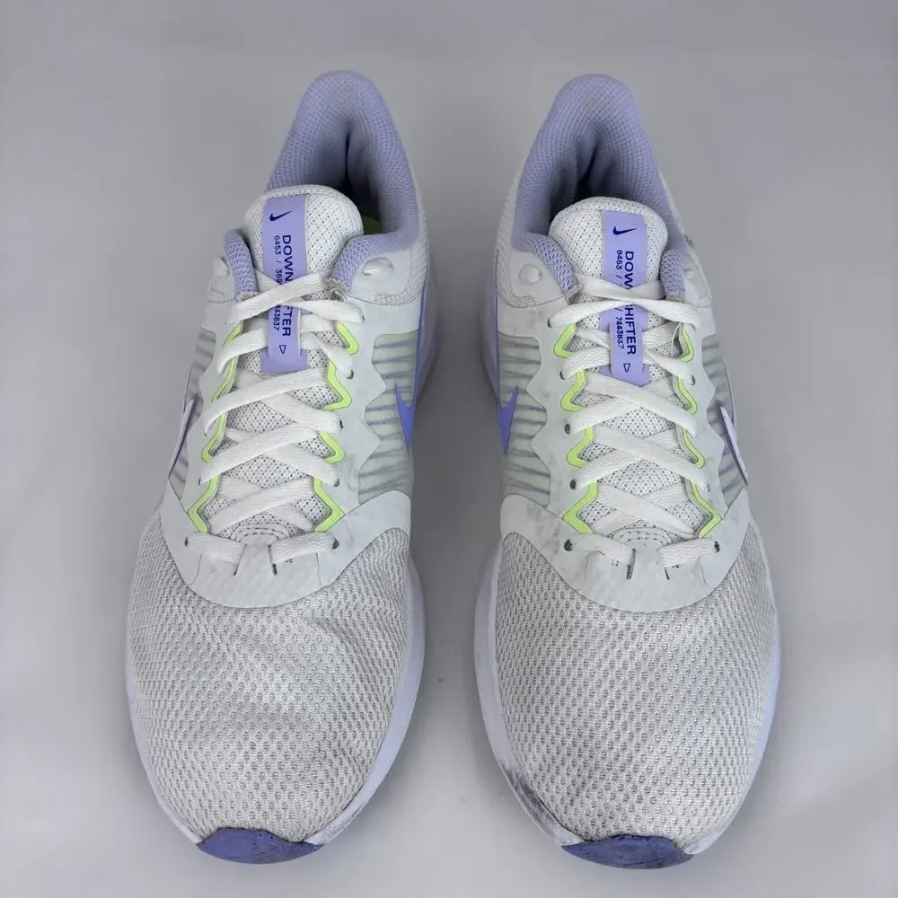 Nike Woman's Downshifter 11 Summit White/Lime Ice/Purple Size 9.5 Running Mesh